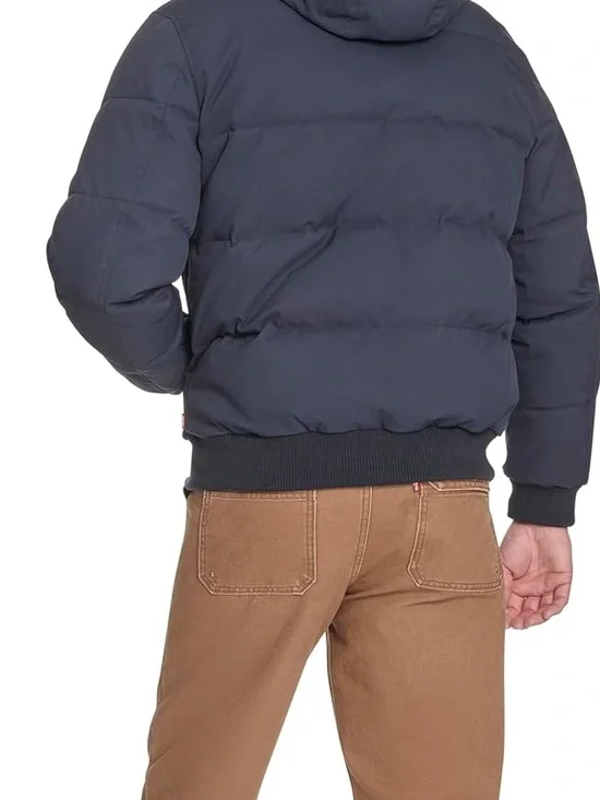 Levi’s Hooded Quilted Puffer Jacket – Navy – Bomber Style – Size S - NWT - Picture 12 of 15